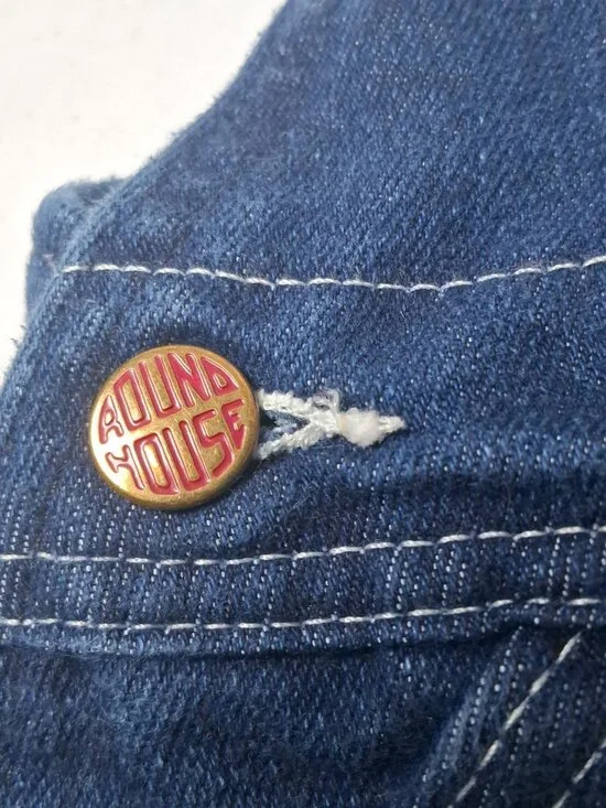 Round House Overalls Youth 4T Dark Wash Blue Denim Bibs Bib Pants USA Made - Picture 15 of 15